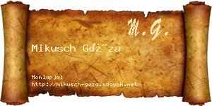 Mikusch Géza névjegykártya