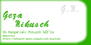 geza mikusch business card